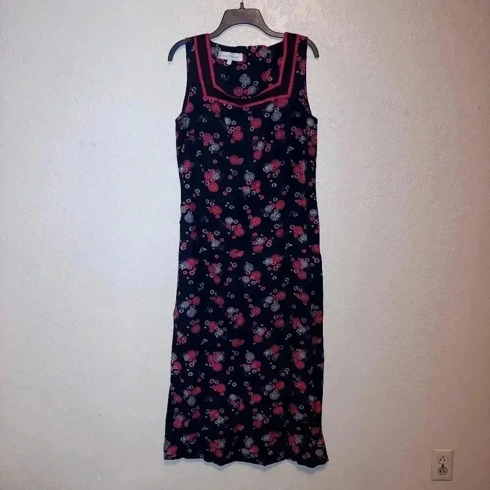 NWT Vintage Sarah Elizabeth 2 pc Black & Red Dress and Jacket Size 12 - Picture 2 of 10